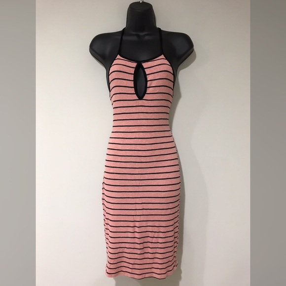 Pink and Black striped dress - Picture 1 of 6